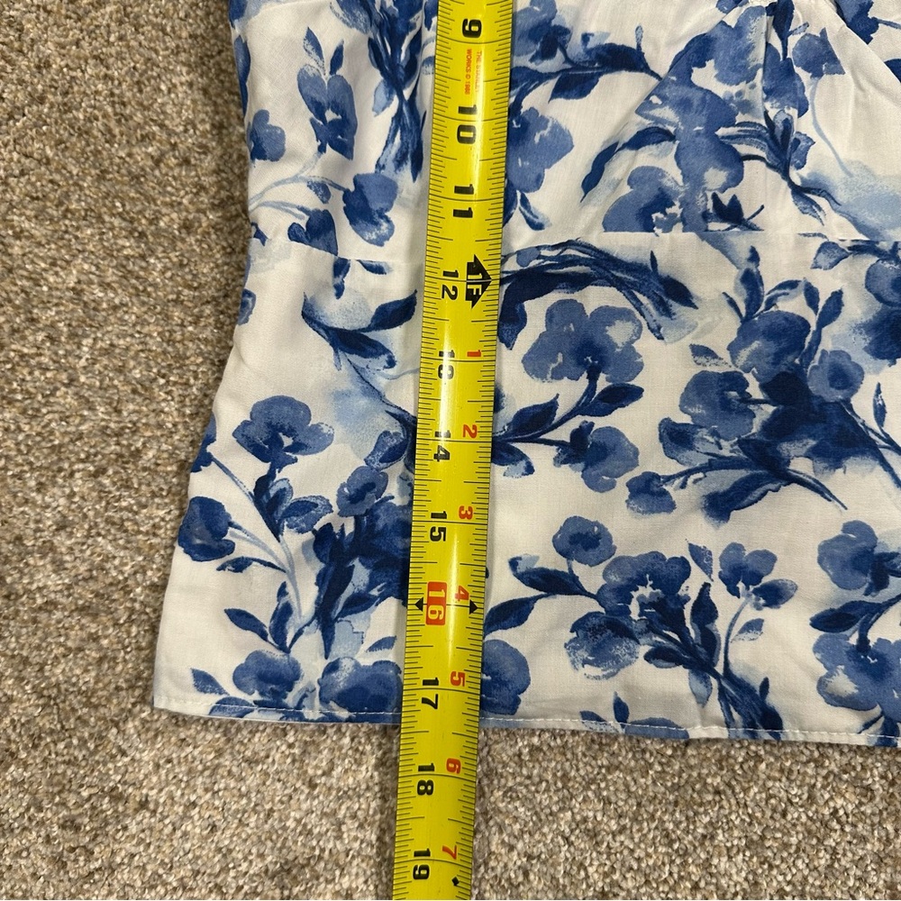 Abercrombie Floral Blue Puff Sleeve Top - Picture 5 of 5